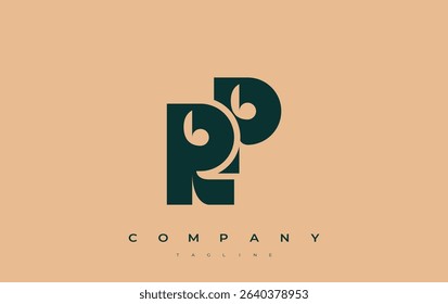 RP Abstract Geometric Logo Design. Modern and elegant logo design with simplistic typography elements, showcasing branding excellence.