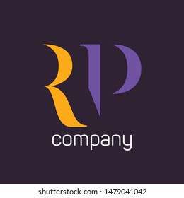 RP company logo design. Monogram letters R and P.