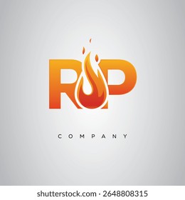 RP Creative Fire Letter Logo Design