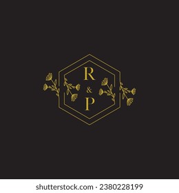 RP elegant wedding initial logo in high quality professional design that will print well across any print media