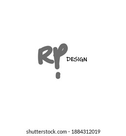 Rp handwritten logo for identity white background