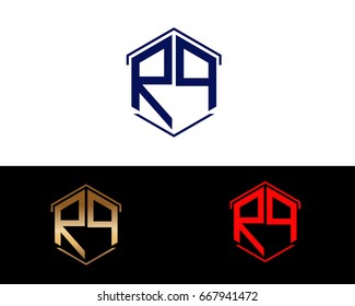 RP hexagon shape initial letter logo
