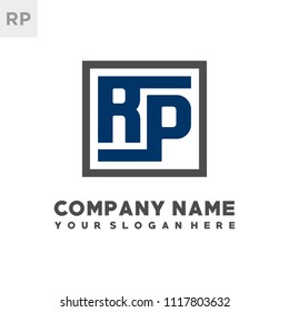 RP initial box letter logo template vector