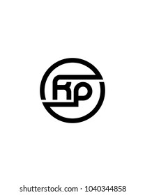 RP initial circle logo template vector