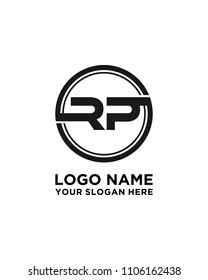 RP initial circle logo template vector