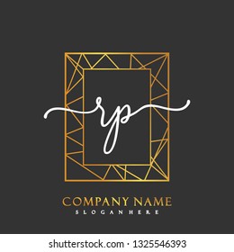 RP Initial Handwriting logo template vector