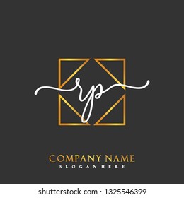 RP Initial Handwriting logo template vector