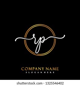 RP Initial Handwriting logo template vector