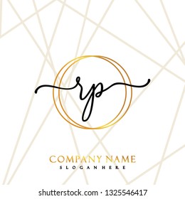 RP Initial Handwriting logo template vector