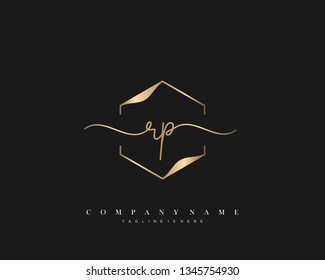 RP initial handwriting logo template vector
