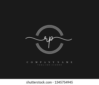 RP initial handwriting logo template vector