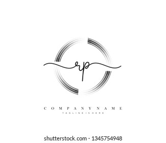 RP initial handwriting logo template vector