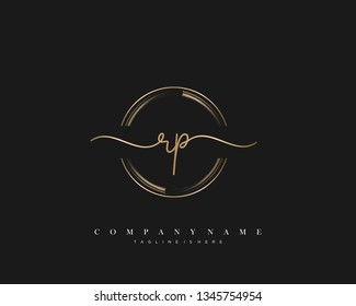 RP initial handwriting logo template vector