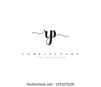 RP initial handwriting logo template with luxury color vector.