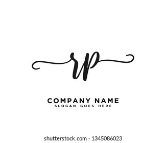 RP Initial Handwriting Logo Vector