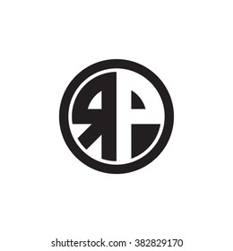 RP initial letters circle monogram logo