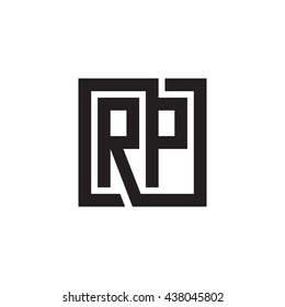 RP initial letters looping linked square monogram logo