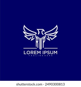 Monograma inicial RP para logotipo de negocios con Imagen de águila
