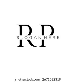 Logotipo inicial del monograma del RP con diseño del estilo del negocio