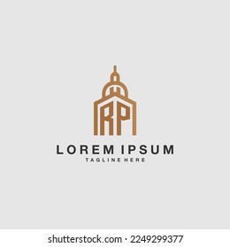 RP initial monogram real estate logo with imperium style desgn