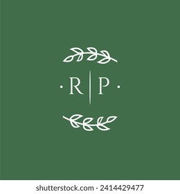 RP initial monogram wedding with creative design