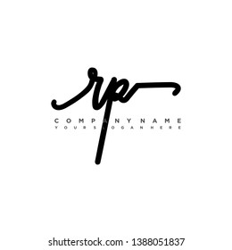 RP initial signature logo. handwriting logo template vector,
