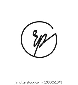 RP initial signature logo. handwriting logo template vector,