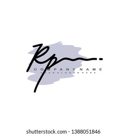 RP initial signature logo. handwriting logo template vector,
