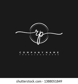 RP initial signature logo. handwriting logo template vector,