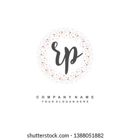 RP initial signature logo. handwriting logo template vector,