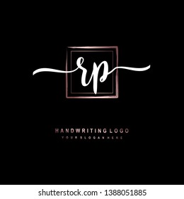 RP initial signature logo. handwriting logo template vector,