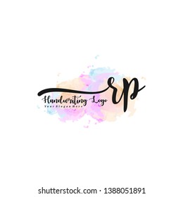 RP initial signature logo. handwriting logo template vector,