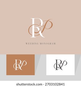 RP initial wedding monogram logo with template