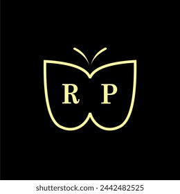 RP Initials Luxury Butterfly logo Vector illustration