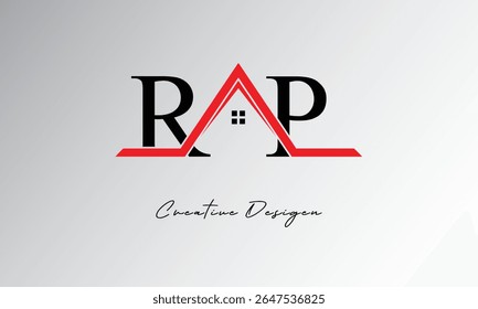 RP Letter House Logo – Creative Real Estate Monogram with Roof Icon and Home Shape for Property, Architecture and Modern Branding
