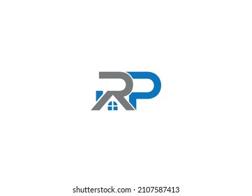 RP-Brief-Logo-Design mit kreativer, moderner Vektorsymbol-Vorlage