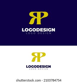 rp letter logo design modern and minimal logotype vector template