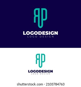 rp letter logo design modern and minimal logotype vector template