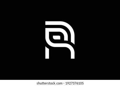RP letter logo design on luxury background. PR monogram initials letter logo concept. PR elegant and Professional white color letter icon design on black background.
