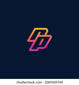 rp letter logo, with a simple minimalist design. modern line logo design concept template