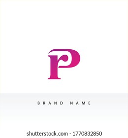 logotipo inicial de la plantilla de diseño de letras de RP logotipo vectorial