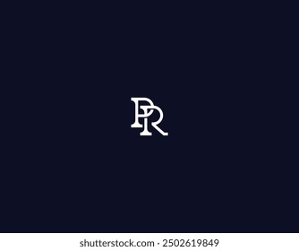 RP logo letter design on luxury background. PR logo monogram initials letter concept. RP icon logo design. PR elegant and Professional letter icon design on black background.