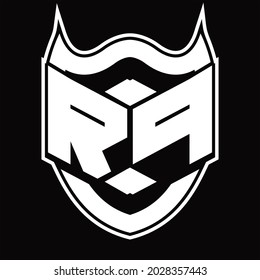 RP Logo monogram design isolated with shield shape design