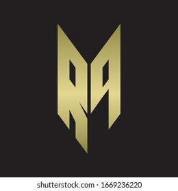 Monograma del logotipo RP con estilo de emblema aislado con colores dorados