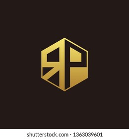 RP Logo Monogram with Negative space gold colors