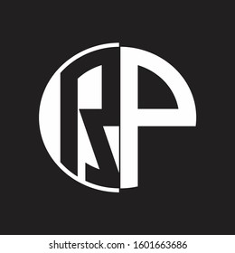 RP Logo monogram with Negative space style design tempate