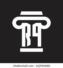 RP Logo monogram with pillar style design template