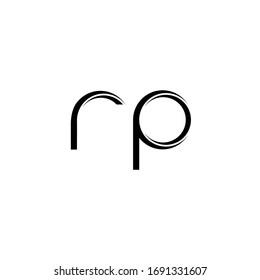 RP Logo monogram with slice rounded modern design template isolated on white background