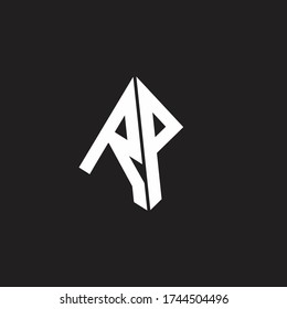 RP Logo monogram with standout triangle shape ribbon design template
