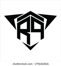 RP Logo monogram with wings arrow around design template on white background